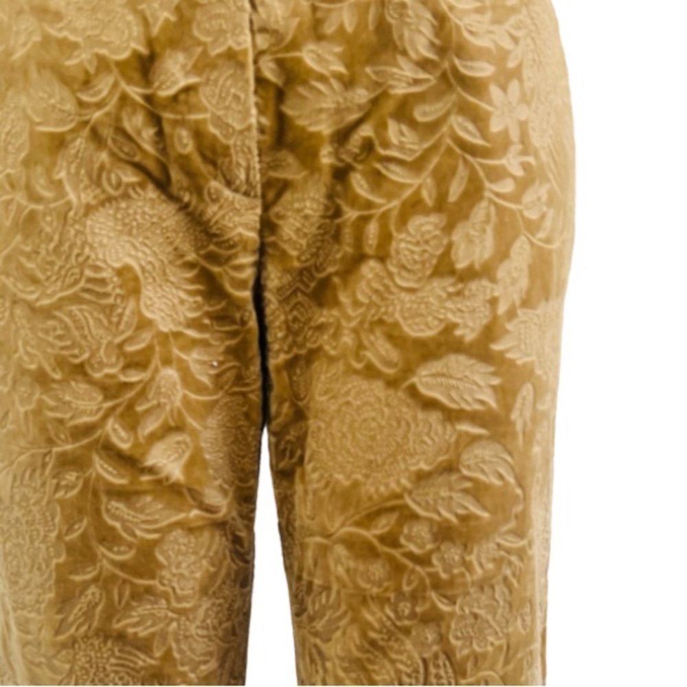 THEORY Jacquard Velvet Low Waisted Flare Leg Pants in Tan Size 6 - Picture 4 of 9